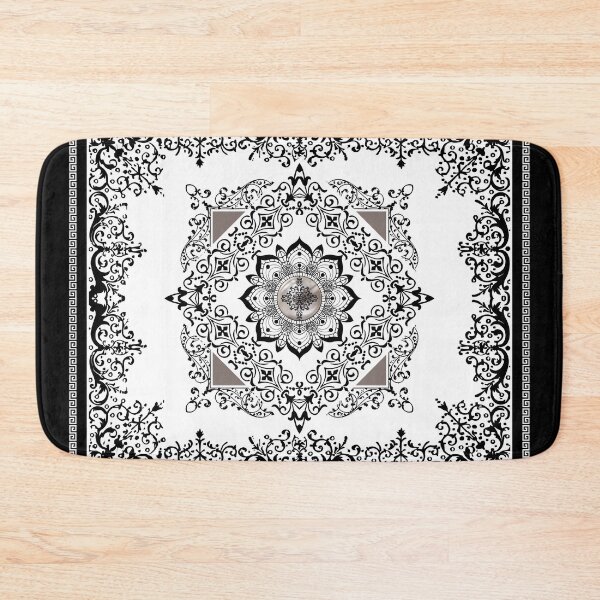 Item preview, Ornate Baroque Diamonds White Black Purple Greek Key Floral designed and sold by Yiorgos Designs.