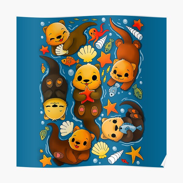 "Otter " Poster for Sale by VallinArt Redbubble