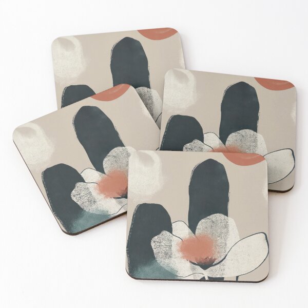 Item preview, New Boho Flower Art - Modern Abstract Art - Warm Grey Tones designed and sold by Inomaly Art.