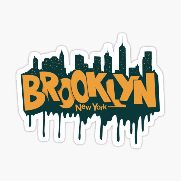 "New York Brooklyn, Brooklyn Lettering, Brooklyn Logo" Sticker For Sale ...