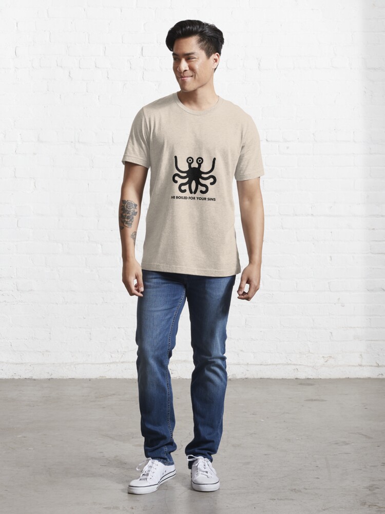 Essential T-Shirt mit FSM - er kochte für deine Sünden, designt und verkauft von dynamitfrosch