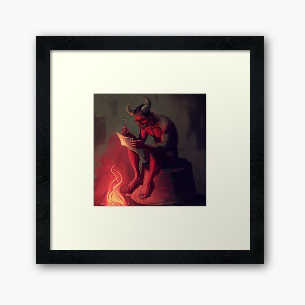 Item preview, Demon writing his memoirs designed and sold by IA-Power.