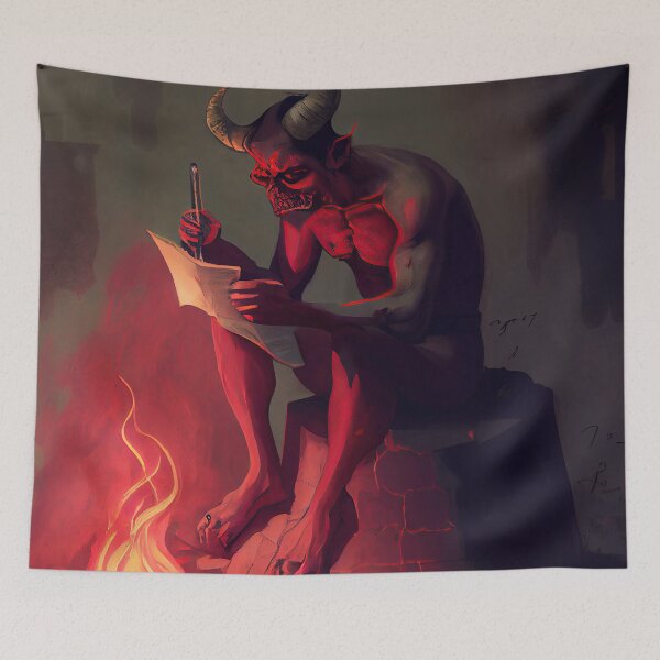Item preview, Demon writing his memoirs designed and sold by IA-Power.