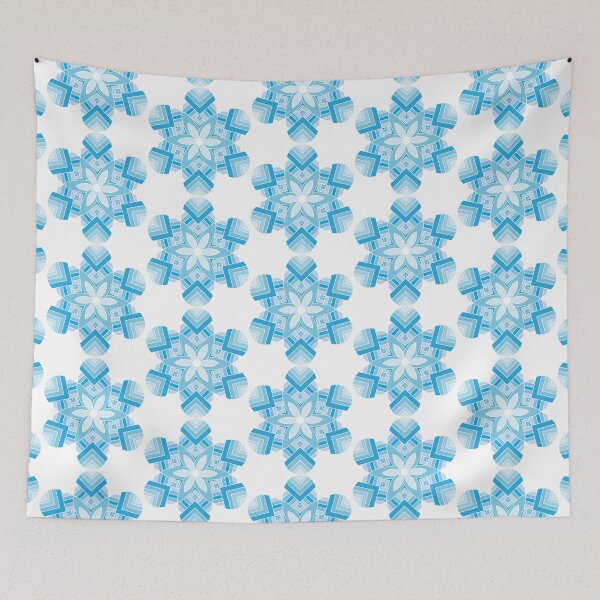 Item preview, Icy Blue Winter Snowflake Round Leaf Pattern designed and sold by Moyanana.