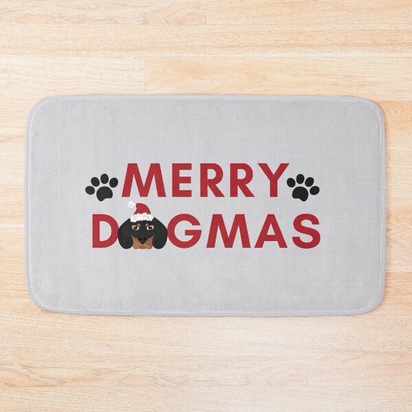 Item preview, Merry Dogmas with Cartoon Santa Dachshund Head designed and sold by SeasonalDogs.