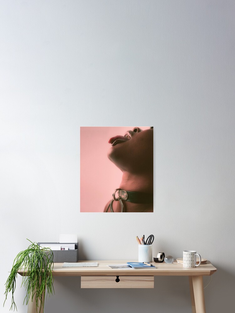 Collared bdsm woman with tongue out Poster