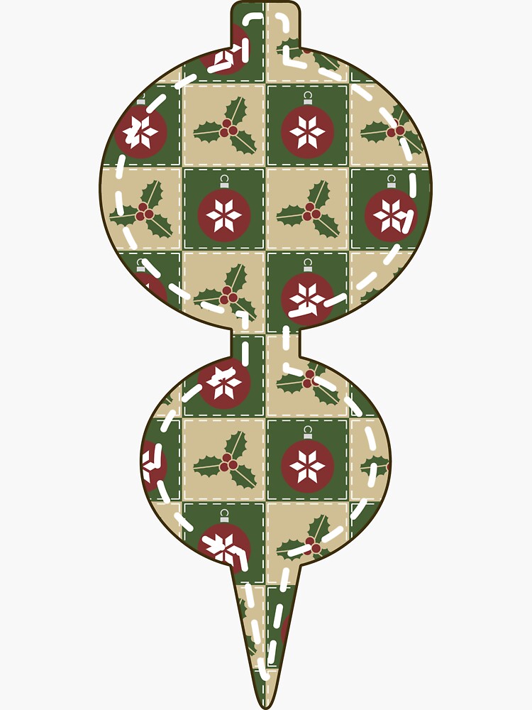Thumbnail 3 of 3, Sticker, Christmas Quilt designed and sold by ValerieDesigns.