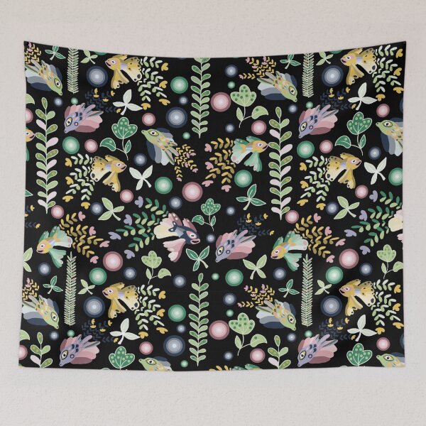 Item preview, Magical fish in the lake green designed and sold by Sarka Zuzanakova, Kukuckova.