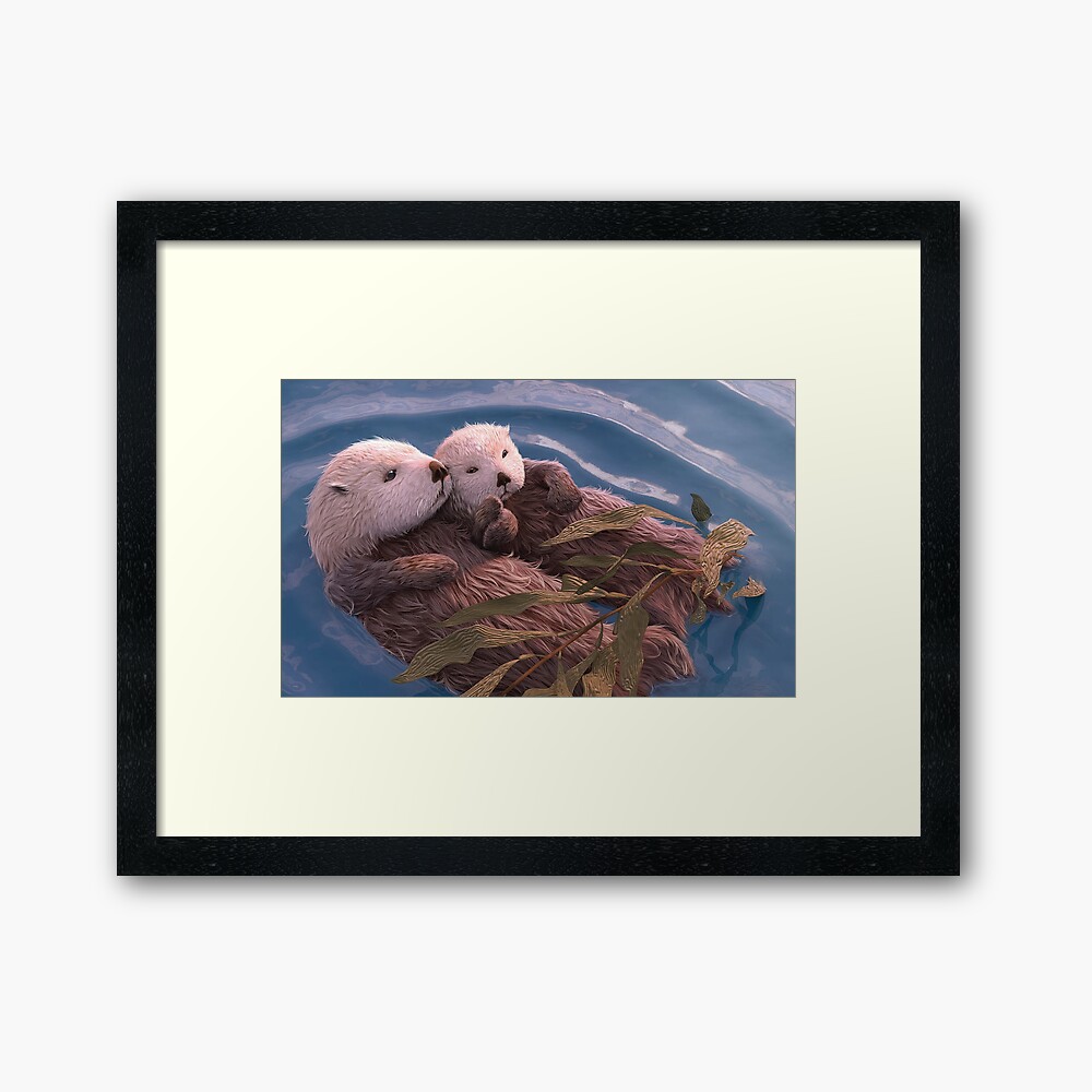 Significant Otters - Otters Holding Hands Poster for Sale by  HichamMissiame