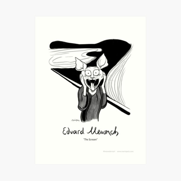 #meowdernart - Edvard Mewnch Art Print