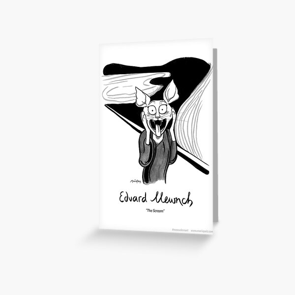 #meowdernart - Edvard Mewnch Greeting Card