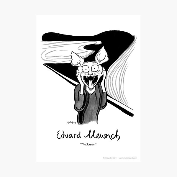 #meowdernart - Edvard Mewnch Photographic Print