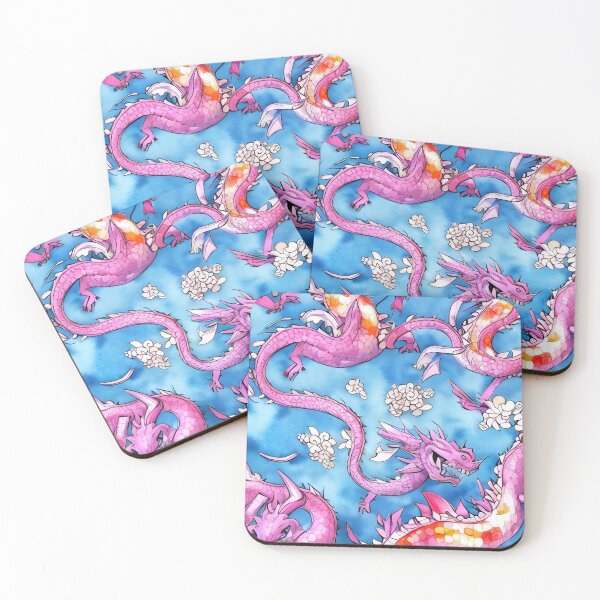 Item preview, Purple dragons blue background designed and sold by MoonsideGallery.