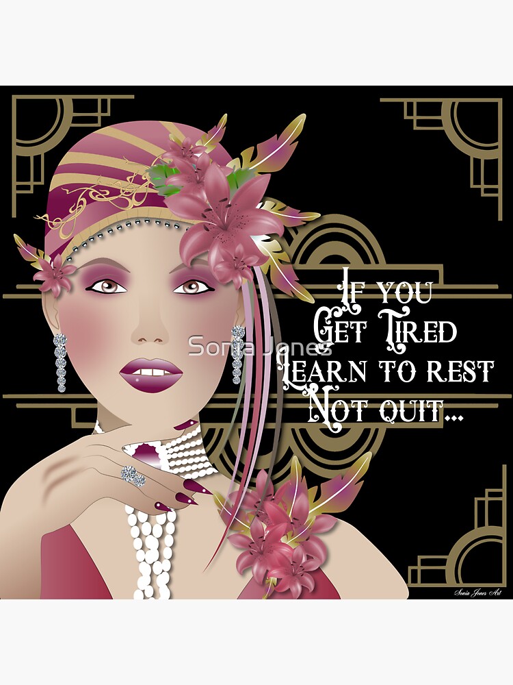 "art deco with quote" Sticker for Sale by soniajones7 Redbubble