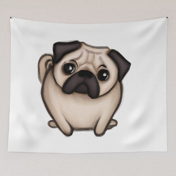 Item preview, Cute Pug Drawing designed and sold by WeHeartAnimals.