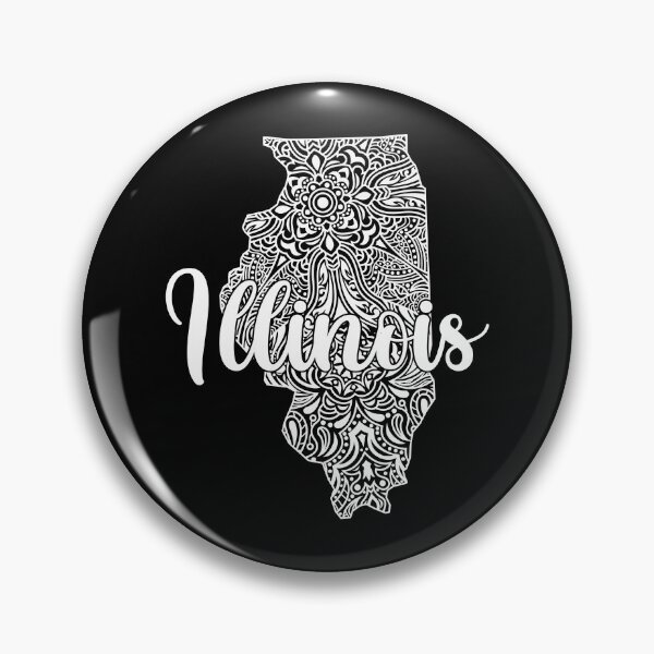 Item preview, Patriotic Decorative Mandala Style Map of Illinois designed and sold by mrhighsky.