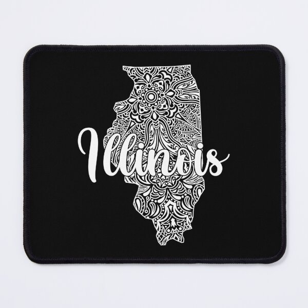 Item preview, Patriotic Decorative Mandala Style Map of Illinois designed and sold by mrhighsky.