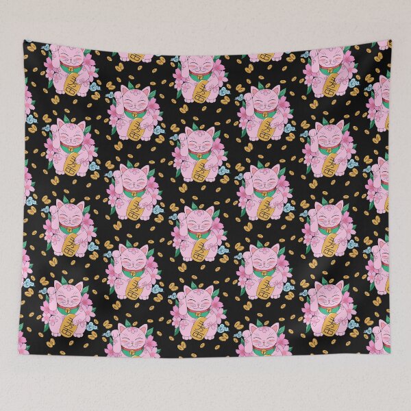 Item preview, Maneki neko with cerezo flower japanese  designed and sold by Natsukittyart.