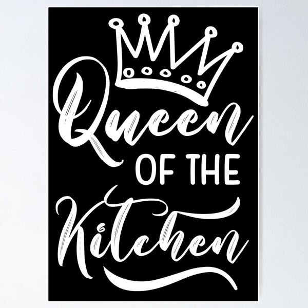 Queen of the kitchen - Funny hand drawn quotes illustration. Funny