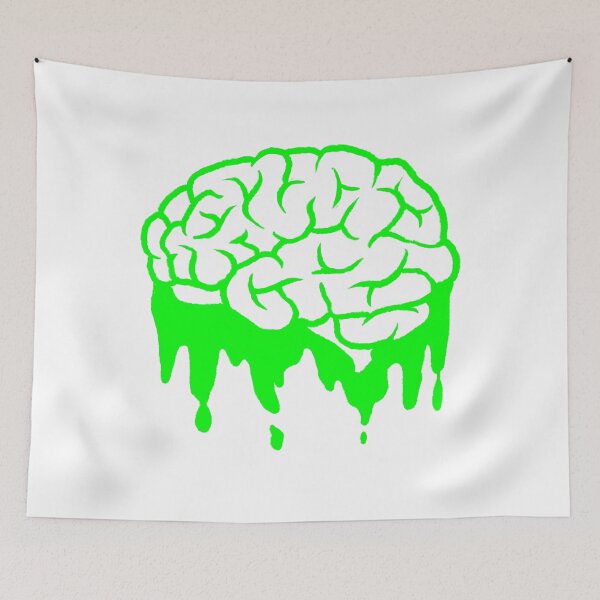 Item preview, green brain dripping goo designed and sold by DorcaYundt.