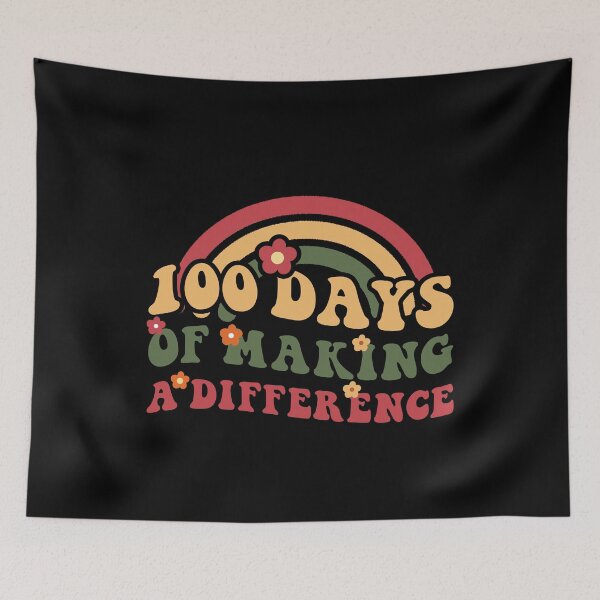 Item preview, Funny School Sayings: 100 Days Of Making A Difference, Teachers Squad, Students Squad designed and sold by AMINE  ★★★★★.