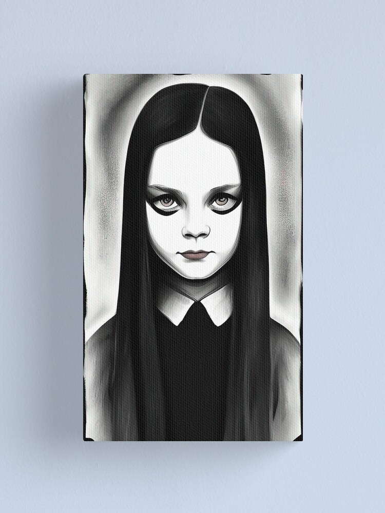 All Inclusive Wrapped Canvas Wednesday Addams Paint Kit for Kids and Teens  Halloween Paint Party Party Kit for Teens Fan Art 