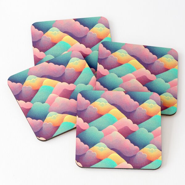 Item preview, Snowy Mountain Rainbow Clouds Textile designed and sold by TJino.