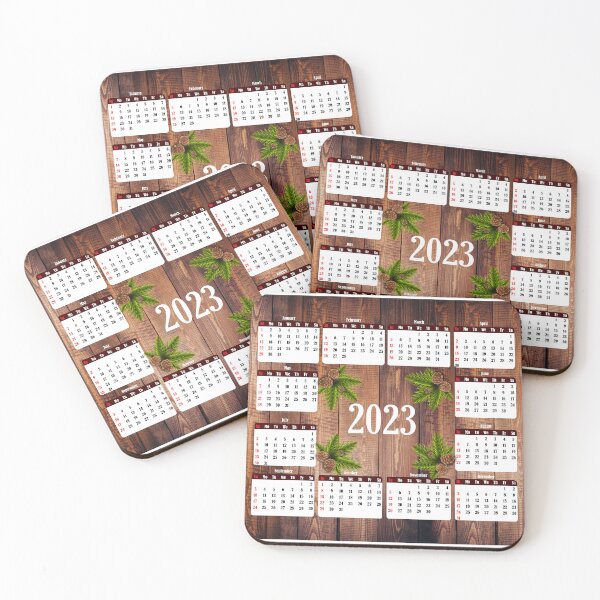 Item preview, 2023 Annual Calendar Wood Photo Background designed and sold by PinkPandaDesign.