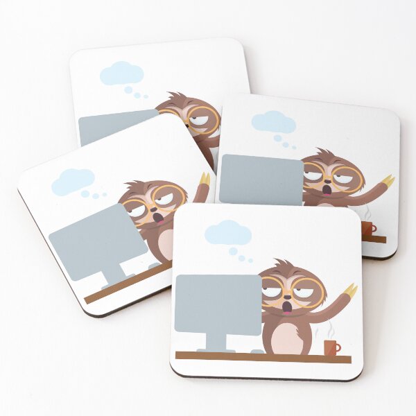 Item preview, Funny Cute sloth Work Hard With Coffee Stack Sticker designed and sold by ELBStore.