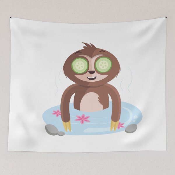 Item preview, Funny Cute sloth With SPA Massage Stack Sticker designed and sold by ELBStore.