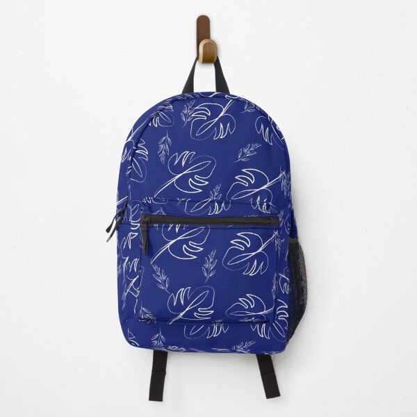 Item preview, Navy blue background with tropical leaf designed and sold by NUSUSDREAM.