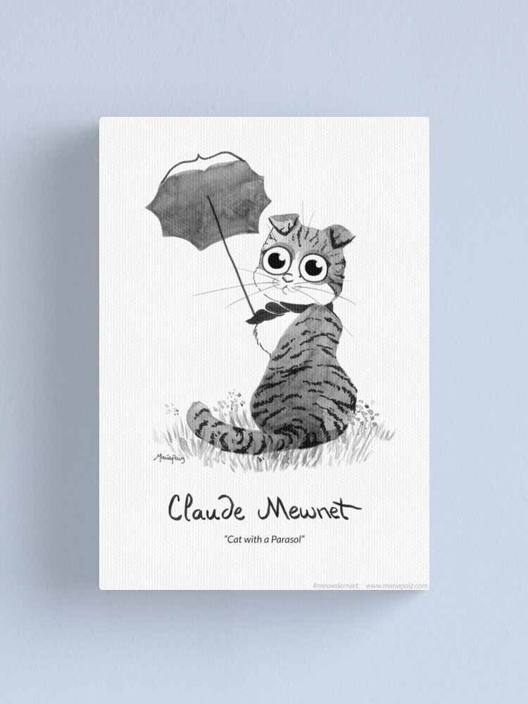 Alternate view of #meowdernart - Claude Mewnet Canvas Print