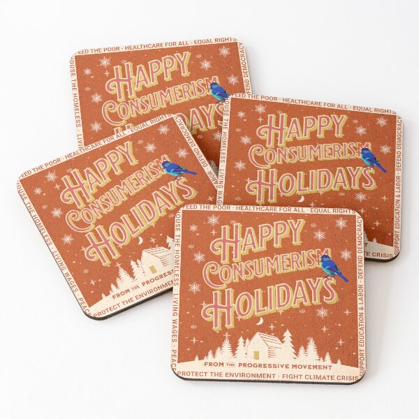 Aperçu de l'œuvre PMD00036 Progressive Movement Designs Happy Consumerism Holidays pull pas moche pour les progressistes créée et vendue par ProgressiveLeft.