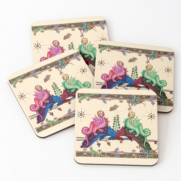 Item preview, WEIRD MEDIEVAL BESTIARY RED GREEN HYBRID DRAGONS designed and sold by BulganLumini.
