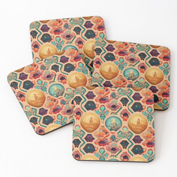 Item preview, Mayan Ocean Stained Glass Pattern Textile designed and sold by TJino.