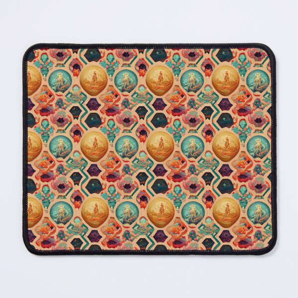 Item preview, Mayan Ocean Stained Glass Pattern Textile designed and sold by TJino.