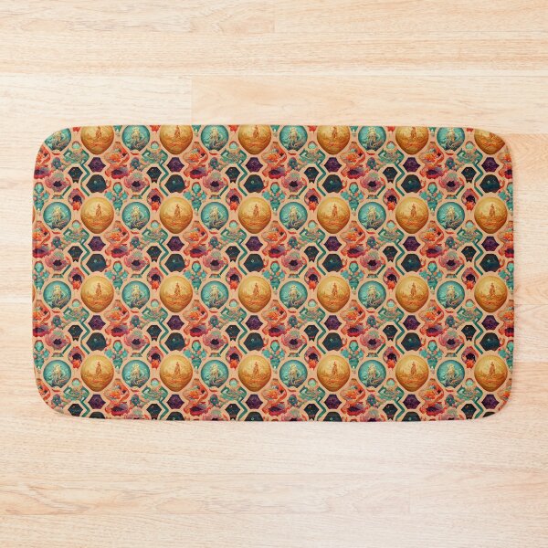 Item preview, Mayan Ocean Stained Glass Pattern Textile designed and sold by TJino.