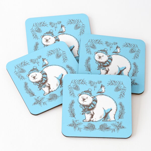 Item preview, Festive Mood - Polar Bear, Little Bird, Fir and Pine Cones designed and sold by KaylaStudio.