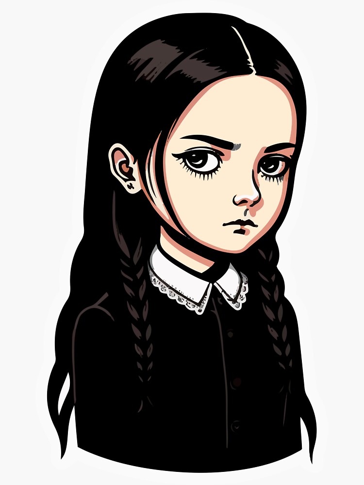 Wednesday Addams Puzzle Stickers Cute Cartoon Sticker