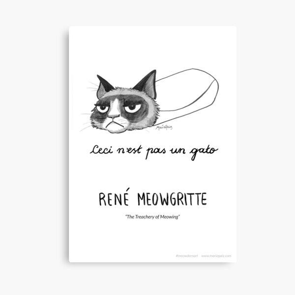 #meowdernart - René Meowgritte Canvas Print