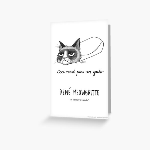 #meowdernart - René Meowgritte Greeting Card