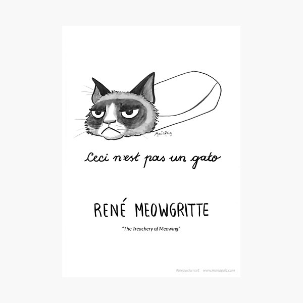 #meowdernart - René Meowgritte Photographic Print