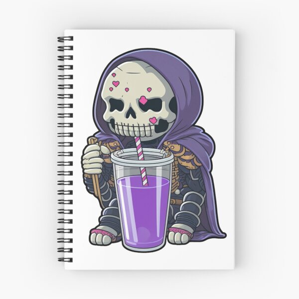Item preview, Cute Skeleton enjoying boba tea, Kawaii, Japanese designed and sold by RiverstepStudio.