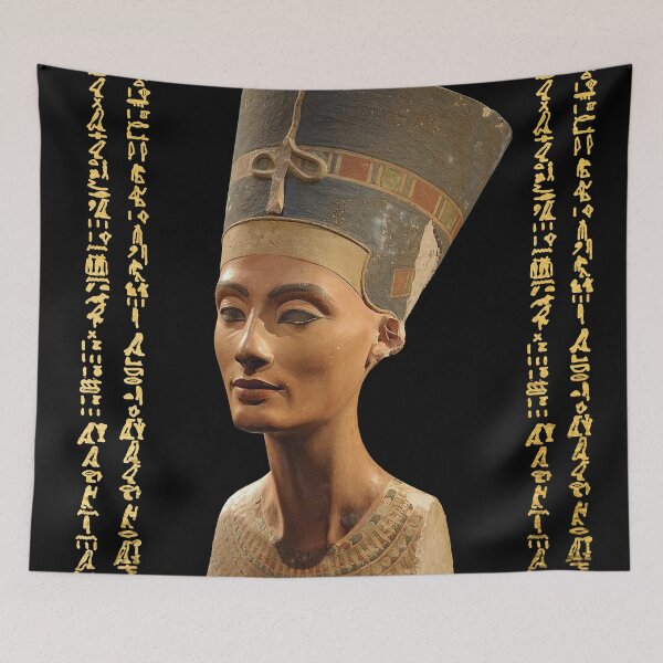Item preview, Nefertiti the Egyptian queen bust with Hieroglyphs text. designed and sold by mennanassef.