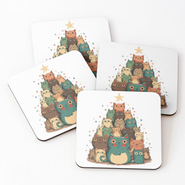 Item preview, Christmas tree made of happy cats designed and sold by jordygraph.