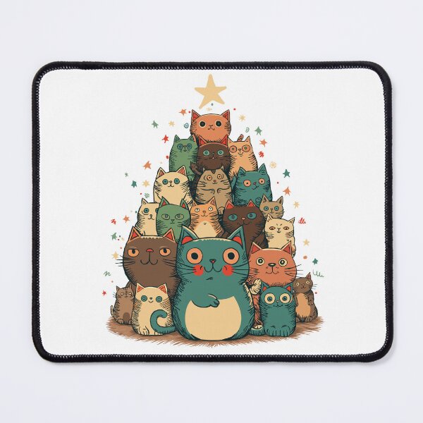 Item preview, Christmas tree made of happy cats designed and sold by jordygraph.