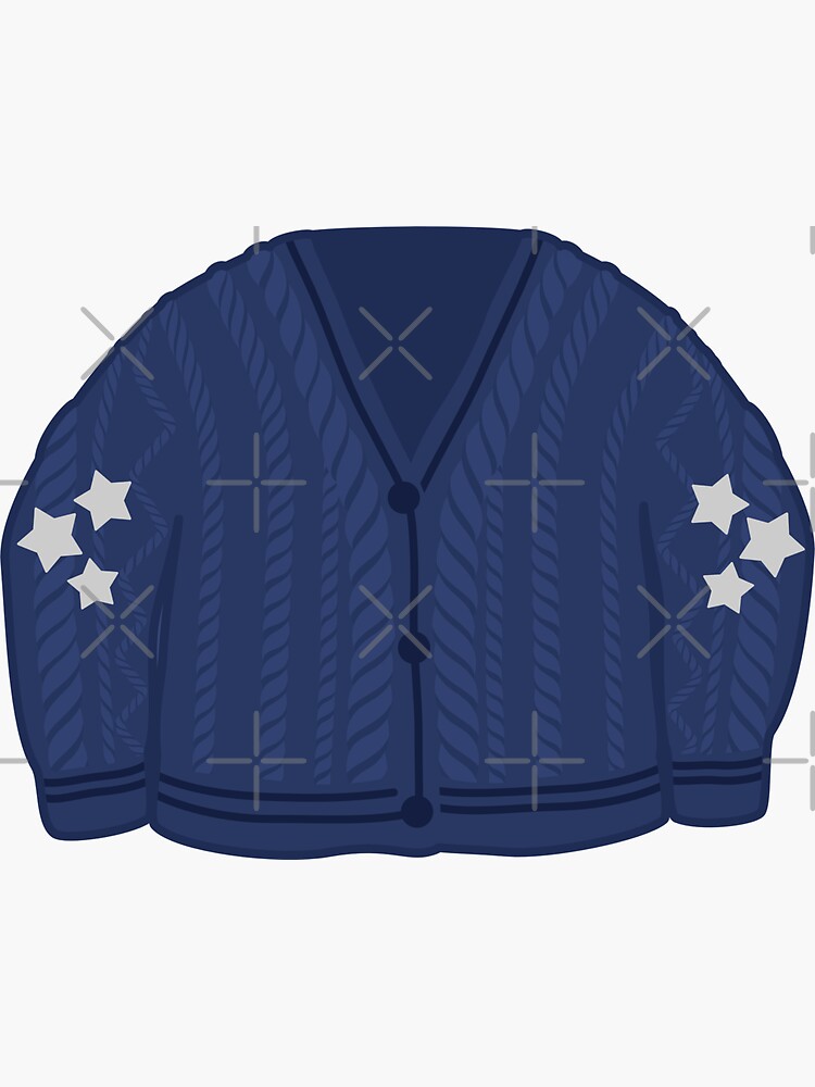 "the cardigan - midnight blue" Sticker for Sale by acciojoy | Redbubble