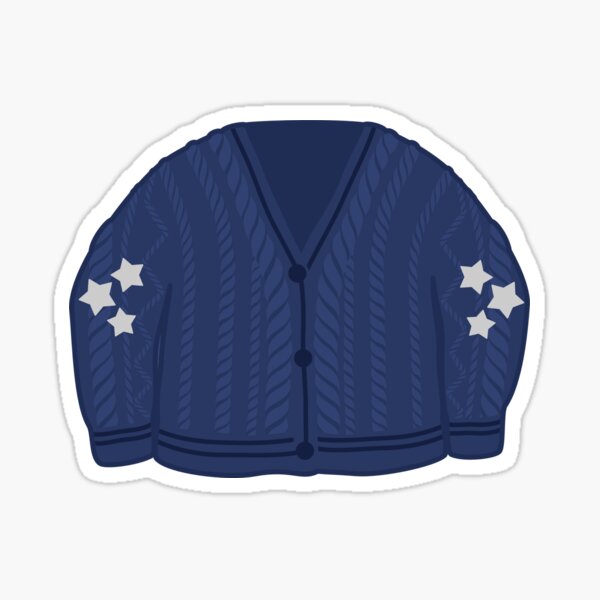"the cardigan - midnight blue" Sticker for Sale by acciojoy | Redbubble