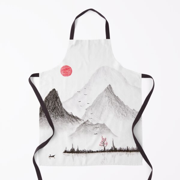Item preview, Japan traditional Sumi-e style drawing. Mountain landscape Relaxing Zen image designed and sold by CoolCarVideos.