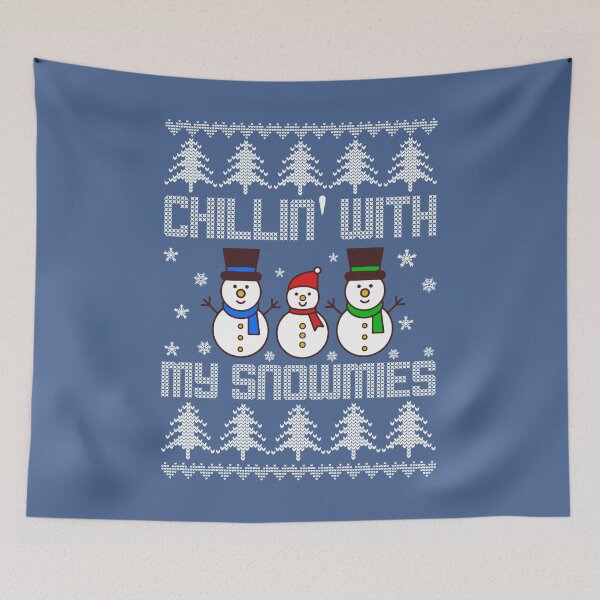 Artikelvorschau, Chillin With My Snowmies – Unisex-Weihnachtspullover/Pullover (verschiedene Farben) – lustiges freches Schneemann-Witz-Weihnachts-Sweatshirt-Design entworfen und verkauft von raretshirtsuk.